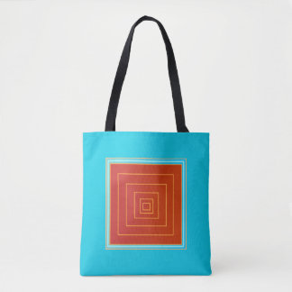 Tote Bag Yummy Aqua et Orange/Centre Rouge >Sacs fourre-tou