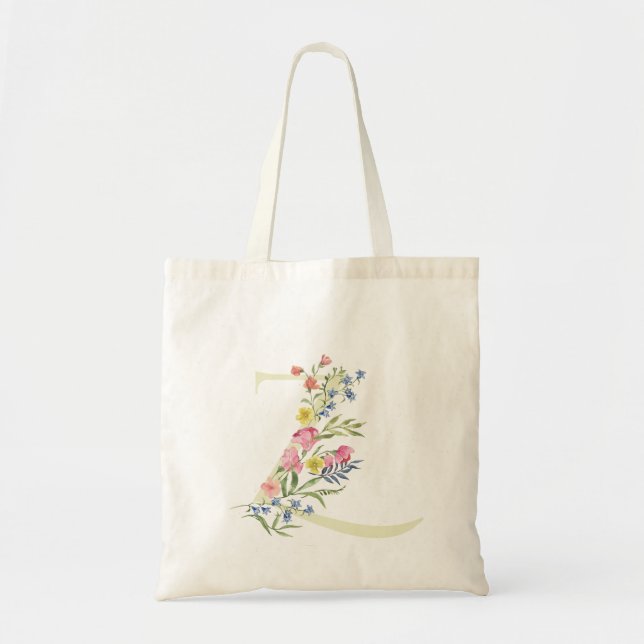Tote Bag Z monogramme floral mariage été Shower de la marié (Devant)