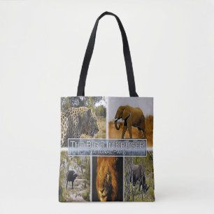 Tote Bag ZA * AFRIQUE DU SUD - LE GROS 5 à KRUGER N. P.