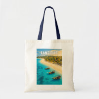 Zanzibar Tanzanie Illustration Art de Voyage Vinta