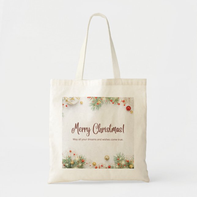 Tote Bag Zazzle Joyeux Noël (Devant)