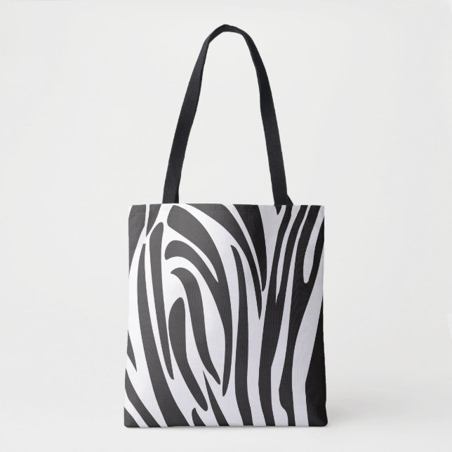 Tote Bag Zebra Black and White Stripes, Design tendance (Devant)