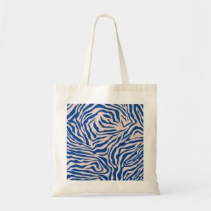 Tote Bag Zebra Print Blue Zebra Stripes Poster de animal