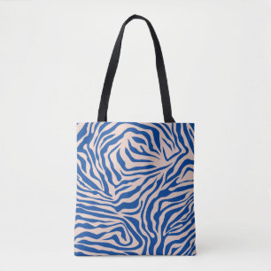Tote Bag Zebra Print Blue Zebra Stripes Poster de animal