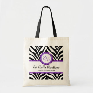 Tote Bag Zebra Print violet dentelle Monogramme