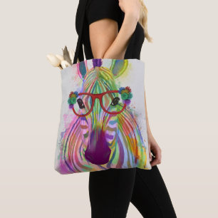 Tote Bag Zebra Rainbow Splash