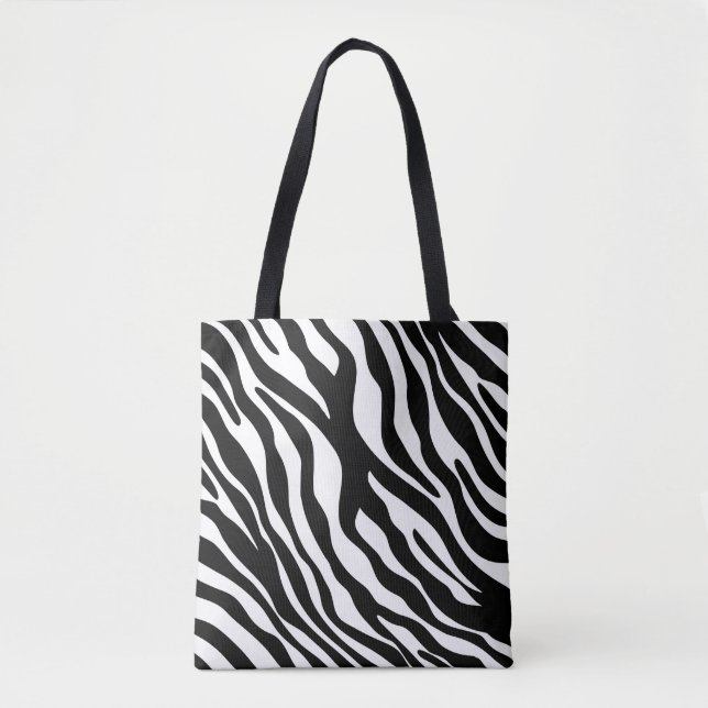 Tote Bag Zebra rayures motif noir & blanc + vos idées (Devant)