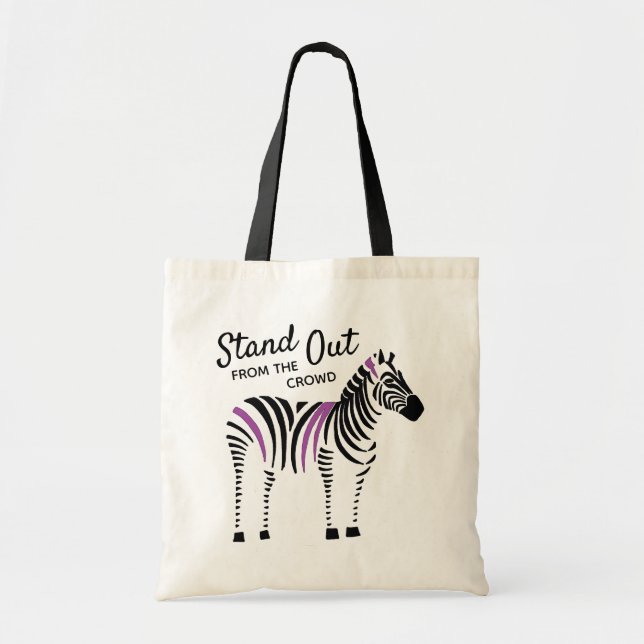 Tote Bag Zebra sort de la citation de la foule (Devant)