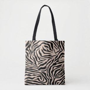 Tote Bag Zebra Stripes crème Beige Black Wild Poster de an