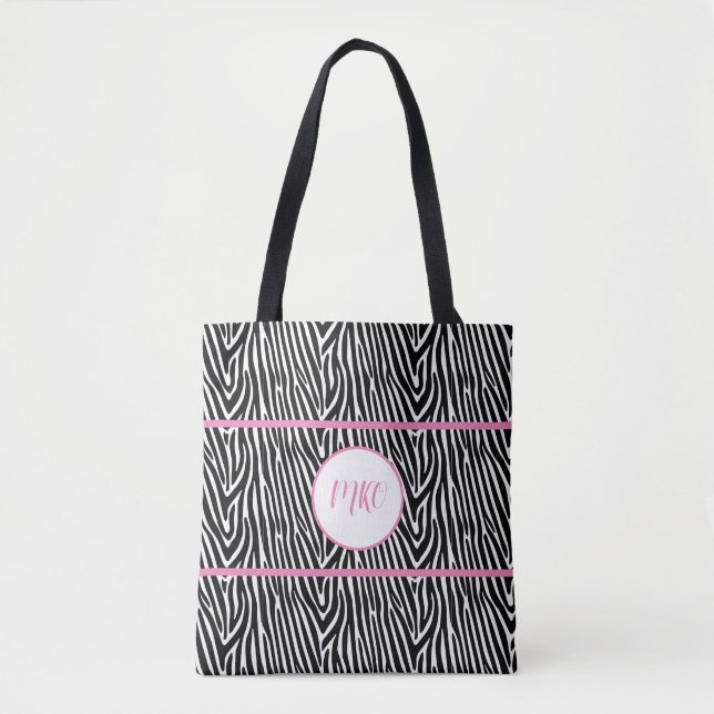 Tote Bag Zebra Stripes et Pink Stripes (Devant)