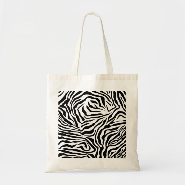 Tote Bag Zebra Stripes Poster de animal sauvage noir et bla (Devant)