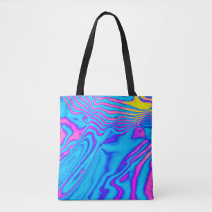 Tote Bag Zèbre à rayures psychédéliques : Néon Fluorescent