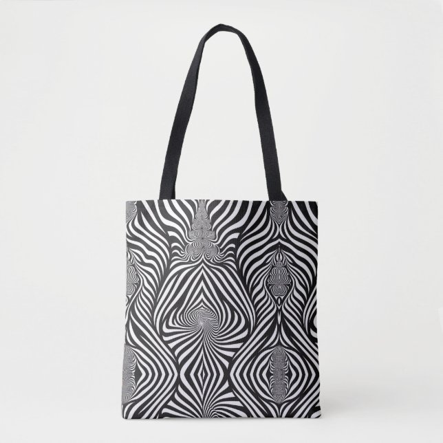 Tote Bag Zèbre Abstrait B & N (Devant)