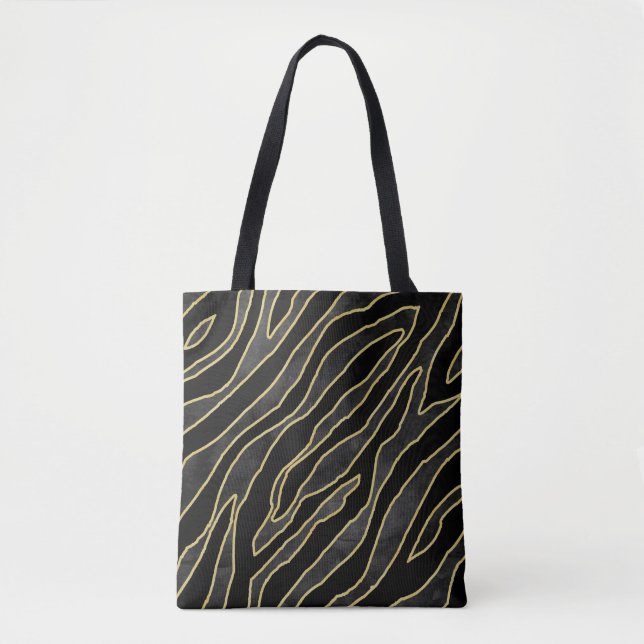 Tote Bag zèbre Abstrait rayé. Illustration poster de animal (Devant)
