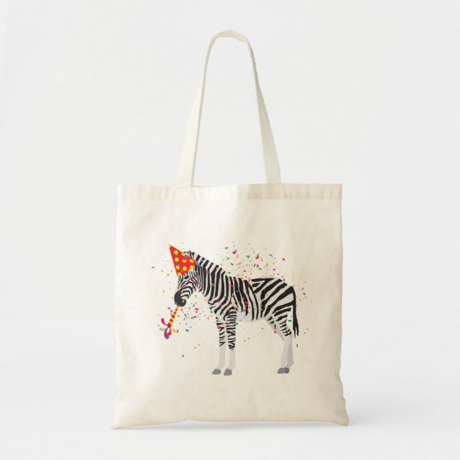 Tote Bag Zèbre - Animaux ayant une fête (Devant)
