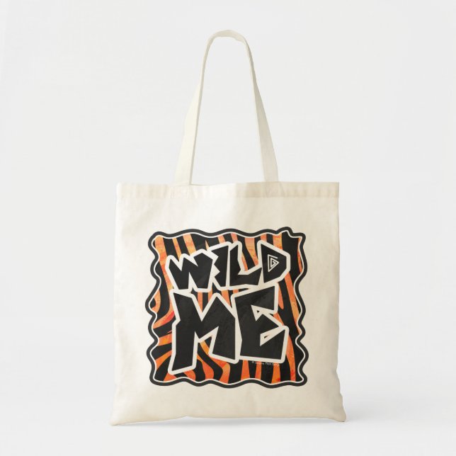 Tote Bag Zèbre de Black et Orange Wild Me (Devant)