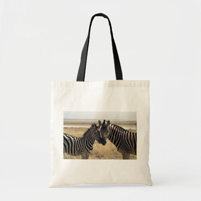 Tote Bag Zèbre de mère et jeune zèbre (Devant)