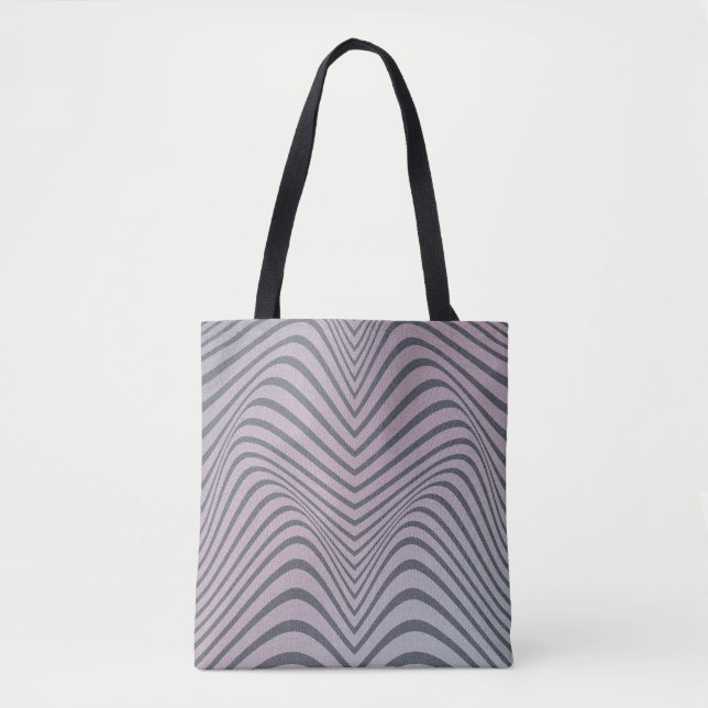 Tote Bag Zèbre psychédélique : Grainy Vintage Stripes. (Devant)