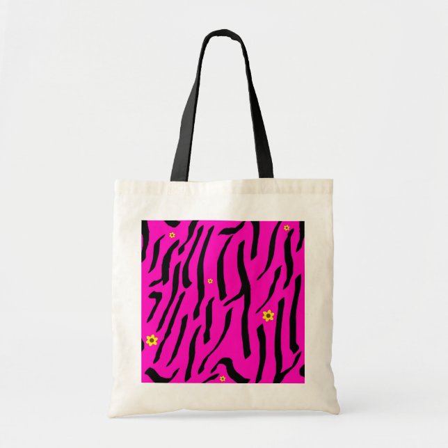 Tote Bag Zèbre rose Fourre-tout (Devant)