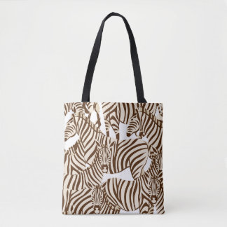Tote Bag Zèbres, savane sauvage, motif sans soudure