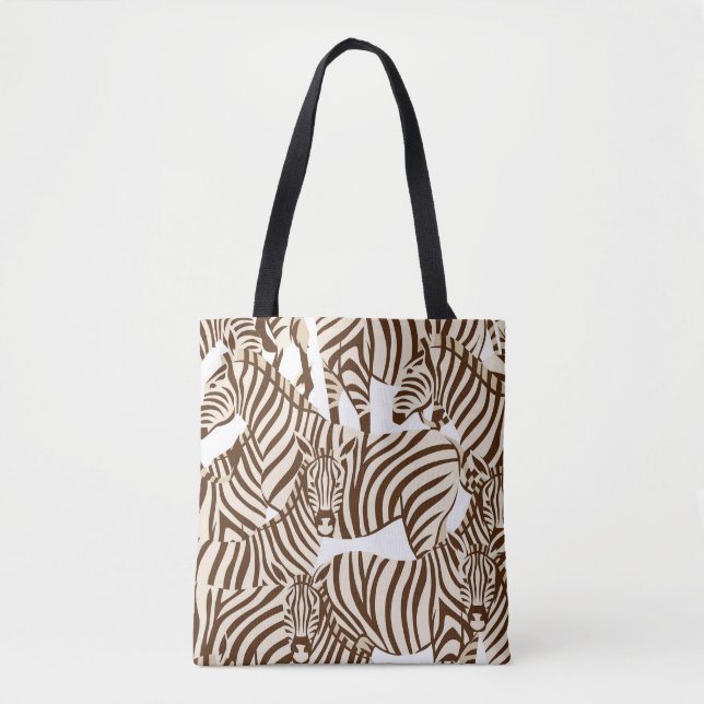 Tote Bag Zèbres, savane sauvage, motif sans soudure (Devant)