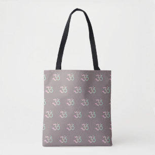 Tote Bag Zen Om symbole motif rose pastel poussiéreux