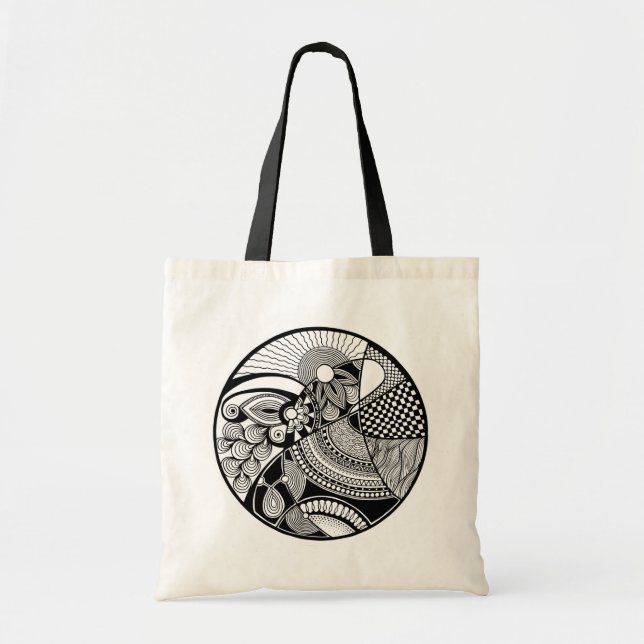 Tote Bag Zendala abstrait sur le cercle (Devant)