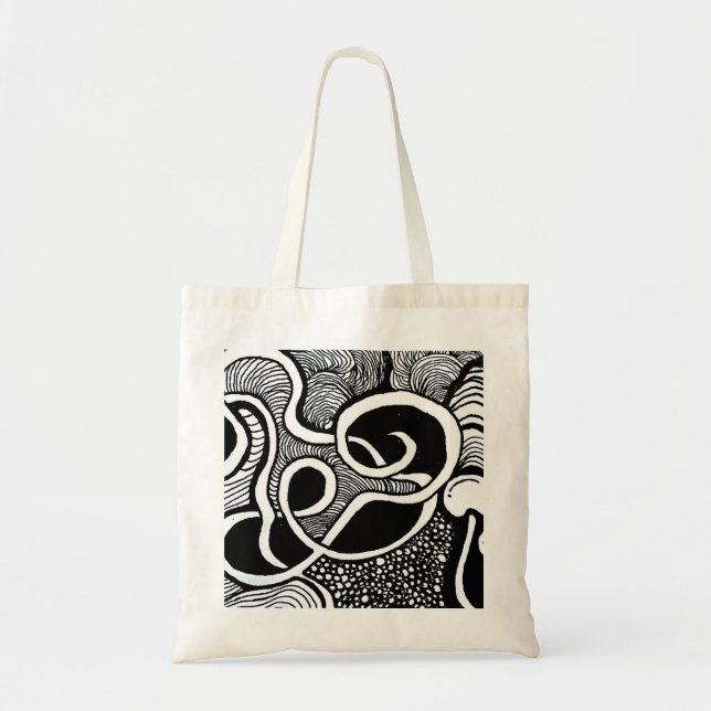 Tote Bag Zentangle Expansion de l'esprit | Ligne Abstraite  (Devant)