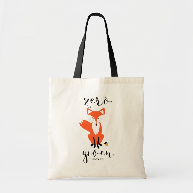Tote Bag Zero Fox Donné Funny Pun Personnalisé (Devant)