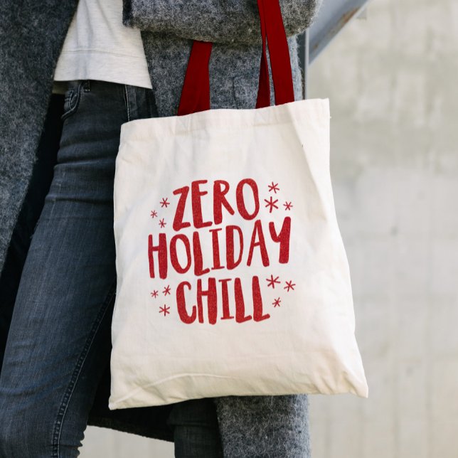 Tote Bag Zero vacances chill fun festif rouge Noël (Créateur téléchargé)