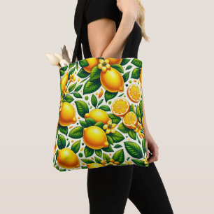 Tote Bag Zesty Lemon Whirl : une symphonie d'agrumes