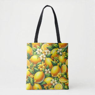 Tote Bag Zesty Lemon Whirl : une symphonie d'agrumes