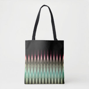 Tote Bag Zig Zag noir rouge Turquoise gris Motif