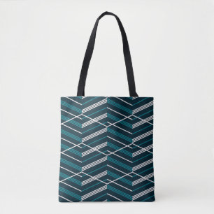 Tote Bag zigzag Abstrait : élégant vintage géométrique.