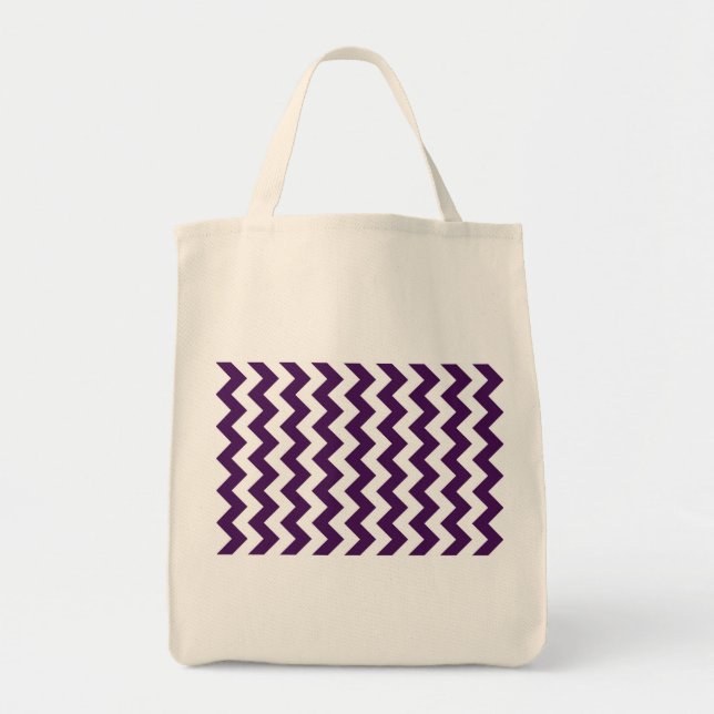 Tote Bag Zigzag violet et blanc (Devant)