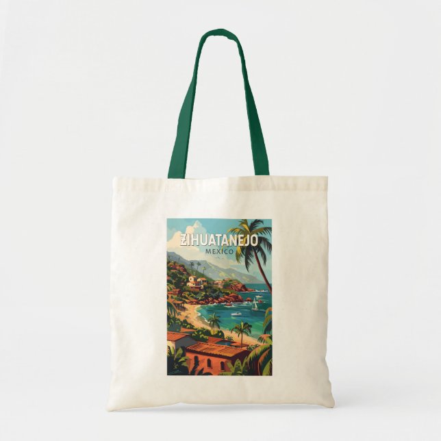 Tote Bag Zihuatanejo Mexique Travel Art Vintage (Devant)