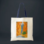 Tote Bag Zion National Park Utah The Narrows Vintage<br><div class="desc">Design d'illustration vectorielle de Sion. Le parc est une réserve naturelle du sud-ouest de l'Utah qui se distingue par les falaises rouges abruptes de Zion Canyon.</div>