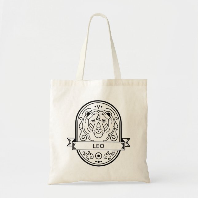 TOTE BAG ZODIAC BADGE SYMBOLE LEO STROKE (Devant)