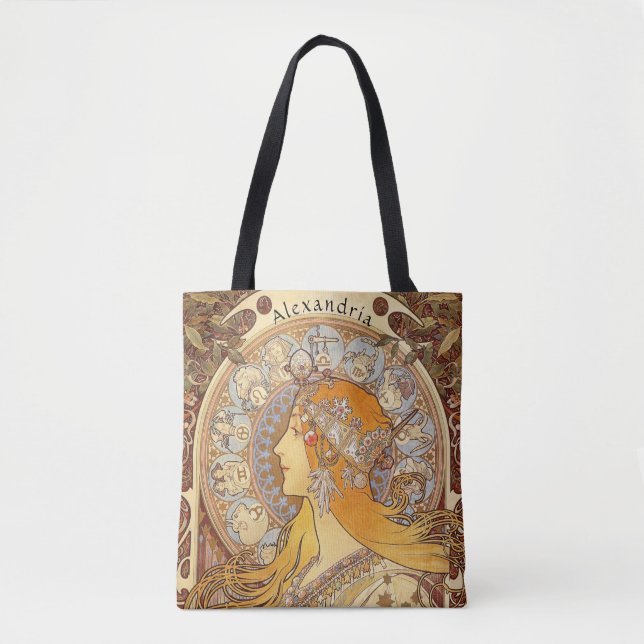 Tote Bag Zodiac par Alphonse Mucha (Devant)