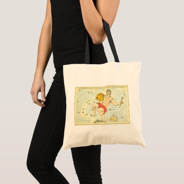 Tote Bag Zodiaque vintage, Astrologie Aquarius Constellatio (Devant (produit))