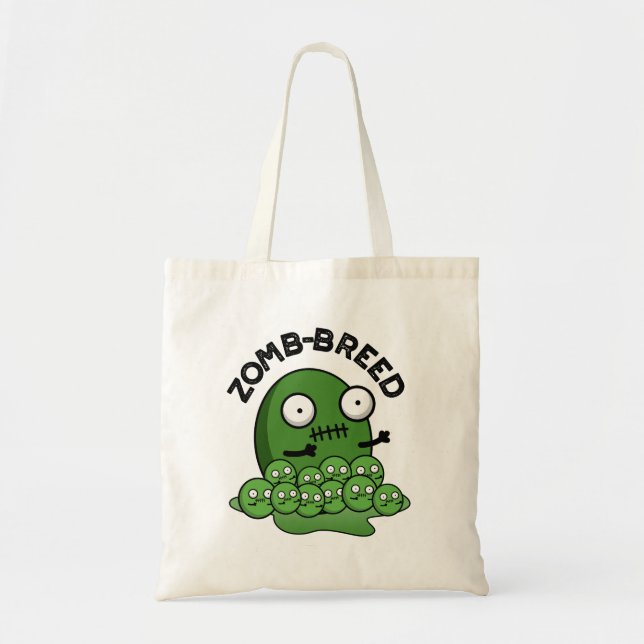 Tote Bag Zom-breed Funny Halloween Zombie race Pun (Devant)