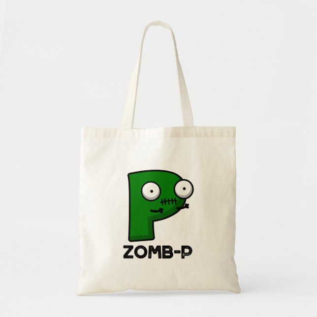 Tote Bag Zomb-P Funny Halloween Zombie Alphabet Pun (Devant)