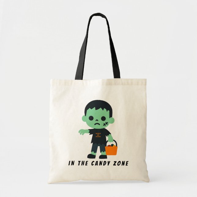 Tote Bag Zombie dans la zone des bonbons (Devant)