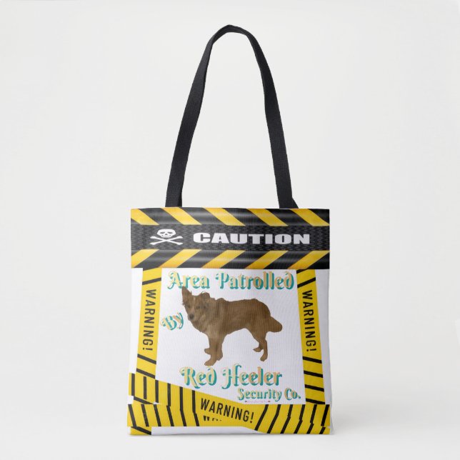 Tote Bag Zone d'avertissement de prudence patrouillée par R (Devant)