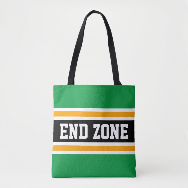 Tote Bag ZONE DE FIN Gras Vert clair Jaune Bande Noire (Devant)