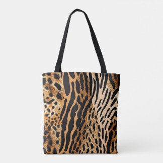 Tote Bag Zones animales sauvagesD Motif asymétrique 1