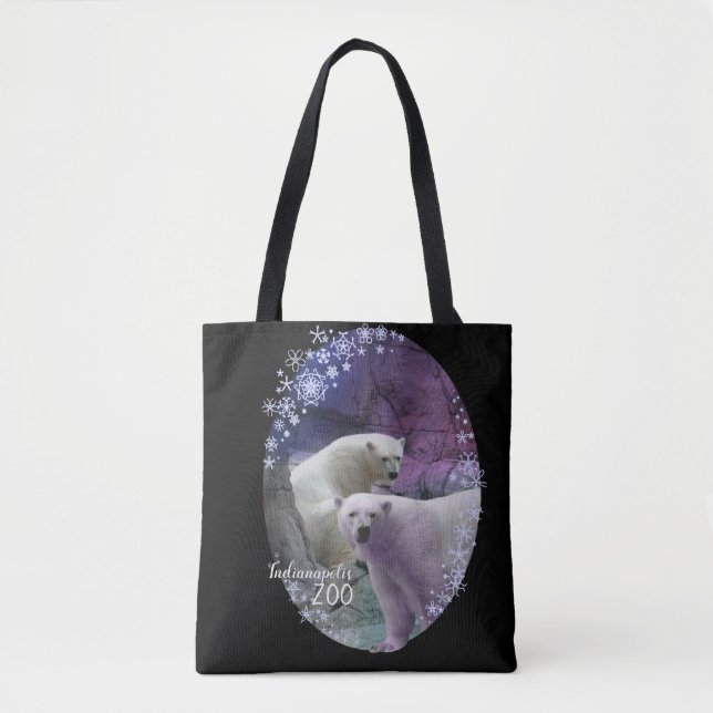 Tote Bag Zoo d'Indianapolis Polar Ours Snowflakes (Devant)