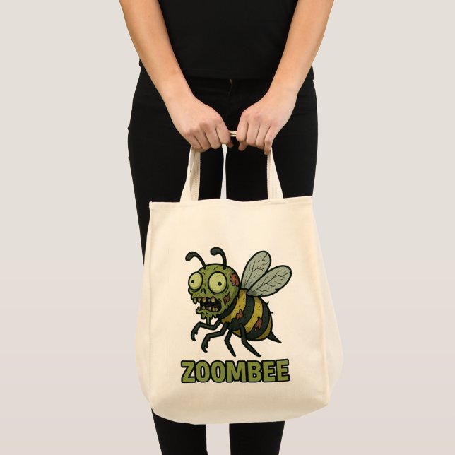 Tote Bag Zoombee - Drôle Zombie Bee conception de dessin (Devant (produit))