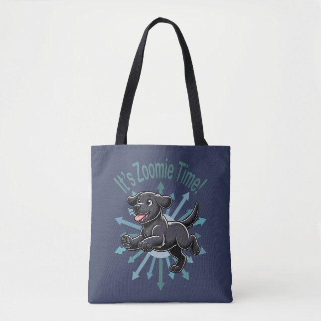 Tote Bag Zoomie Time Black Lab (Devant)