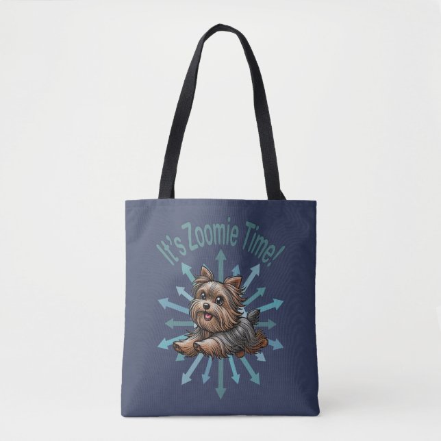 Tote Bag Zoomie Time Yorkshire Terrier (Devant)